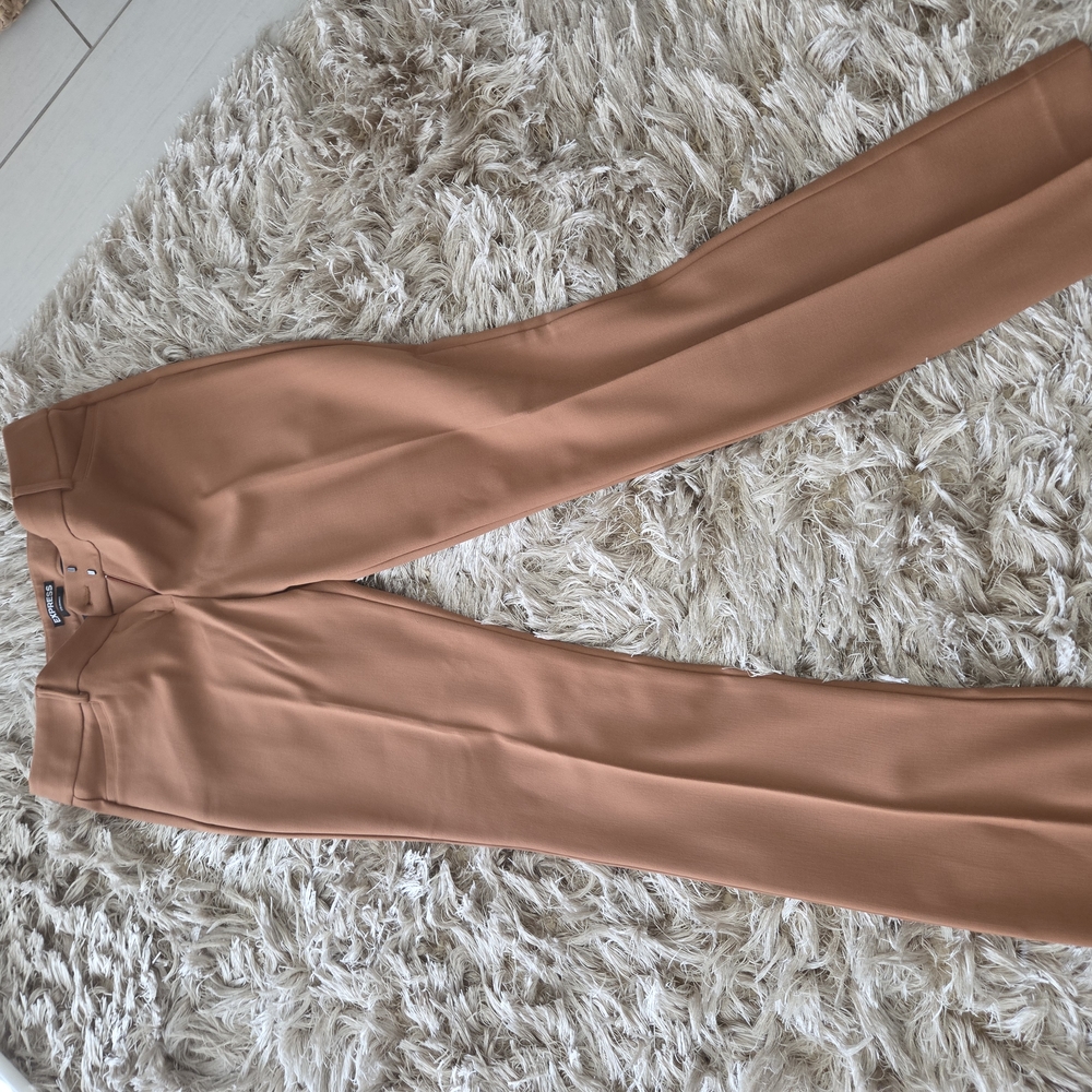 Tan Straight-Leg Pants